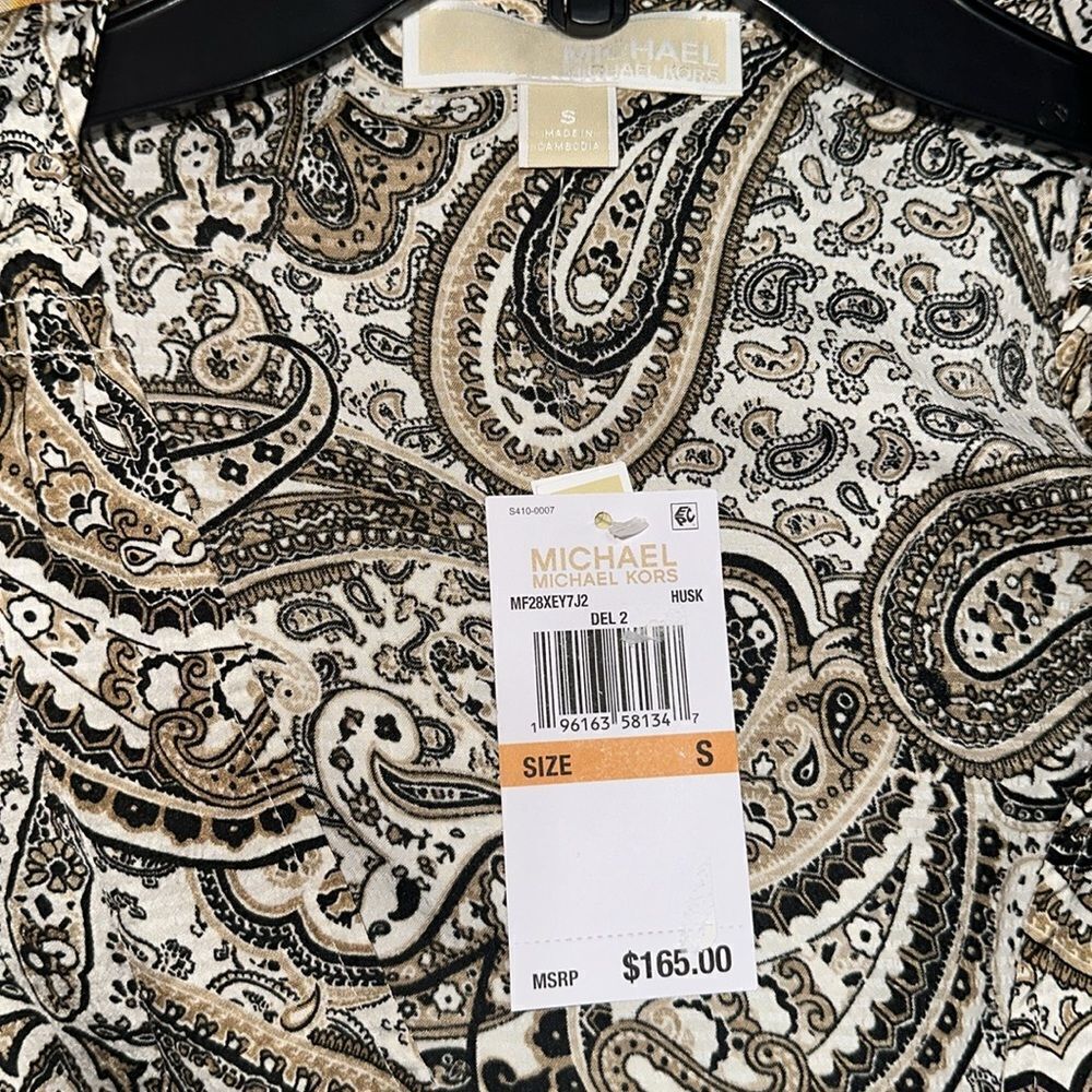 NWT Michael Kors Paisley Long Sleeve dress - sz Small - Family photo look - Picture 5 of 5